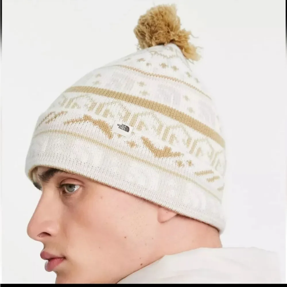 🆕️ The North Face Fair Isle pom pom unisex beanie winter hat